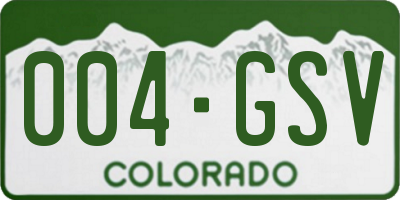 CO license plate 004GSV