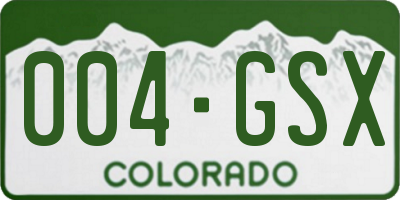 CO license plate 004GSX