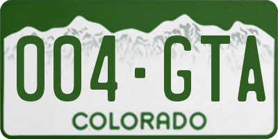 CO license plate 004GTA