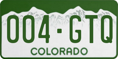 CO license plate 004GTQ