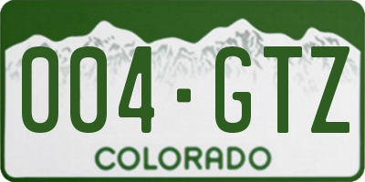 CO license plate 004GTZ