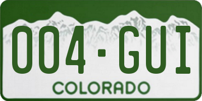 CO license plate 004GUI