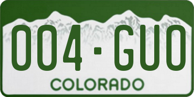 CO license plate 004GUO