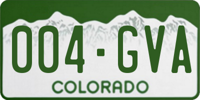 CO license plate 004GVA