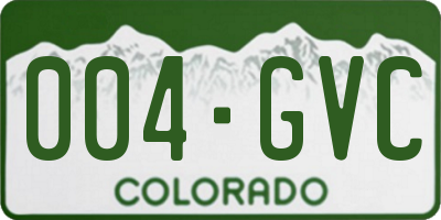 CO license plate 004GVC