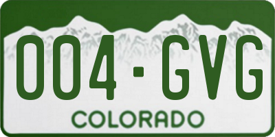 CO license plate 004GVG