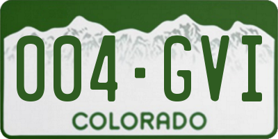 CO license plate 004GVI