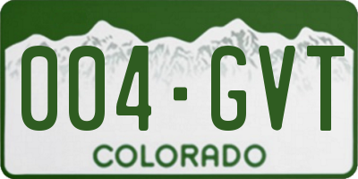 CO license plate 004GVT