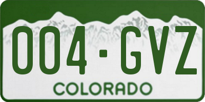 CO license plate 004GVZ