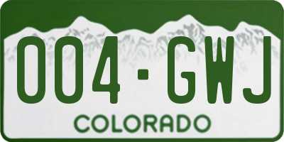CO license plate 004GWJ