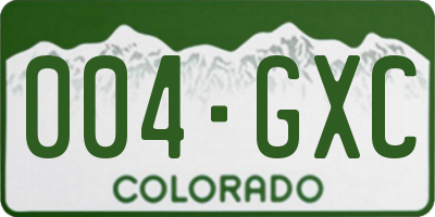 CO license plate 004GXC