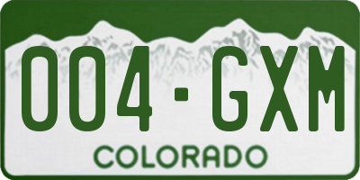CO license plate 004GXM