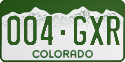 CO license plate 004GXR
