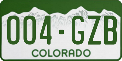 CO license plate 004GZB