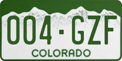 CO license plate 004GZF