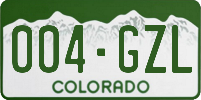 CO license plate 004GZL