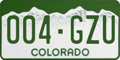 CO license plate 004GZU