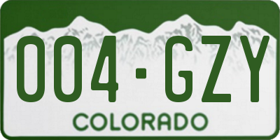 CO license plate 004GZY