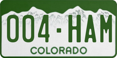 CO license plate 004HAM