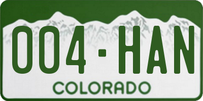 CO license plate 004HAN