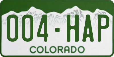 CO license plate 004HAP