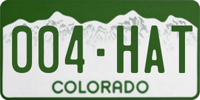 CO license plate 004HAT