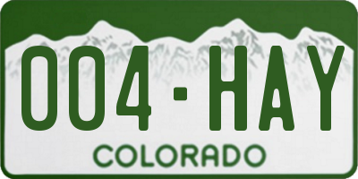 CO license plate 004HAY