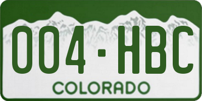 CO license plate 004HBC