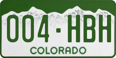CO license plate 004HBH