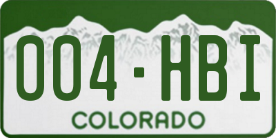 CO license plate 004HBI