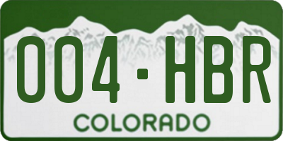 CO license plate 004HBR