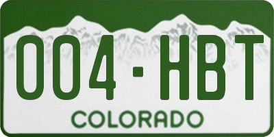 CO license plate 004HBT