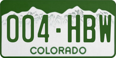 CO license plate 004HBW