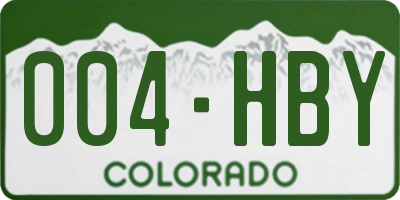 CO license plate 004HBY