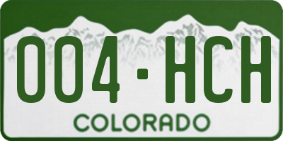 CO license plate 004HCH