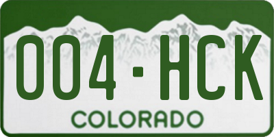 CO license plate 004HCK