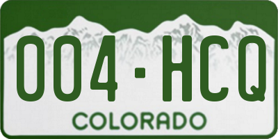 CO license plate 004HCQ