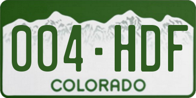 CO license plate 004HDF