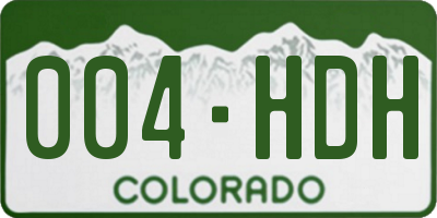 CO license plate 004HDH