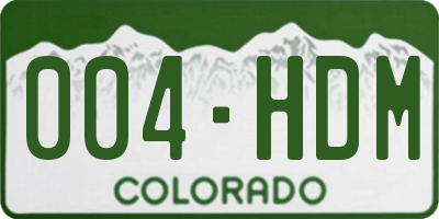 CO license plate 004HDM