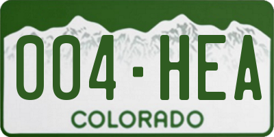 CO license plate 004HEA