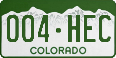 CO license plate 004HEC
