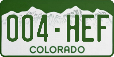 CO license plate 004HEF