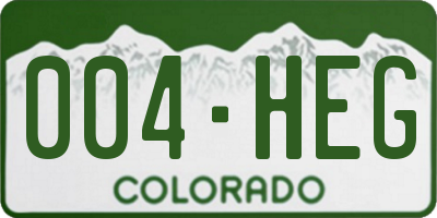 CO license plate 004HEG