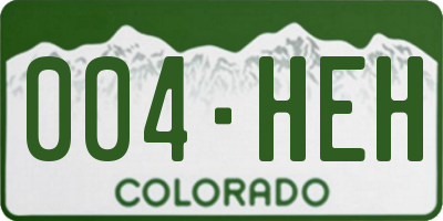 CO license plate 004HEH