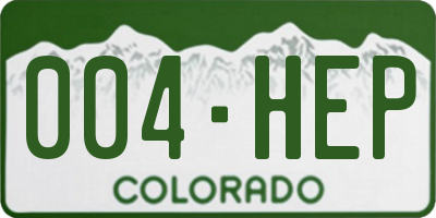 CO license plate 004HEP