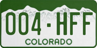 CO license plate 004HFF