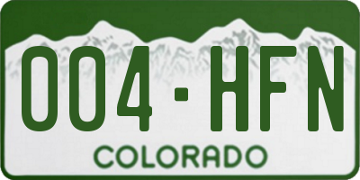 CO license plate 004HFN