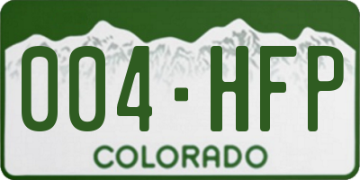 CO license plate 004HFP