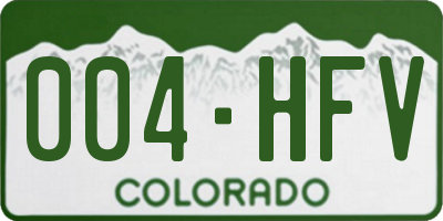 CO license plate 004HFV